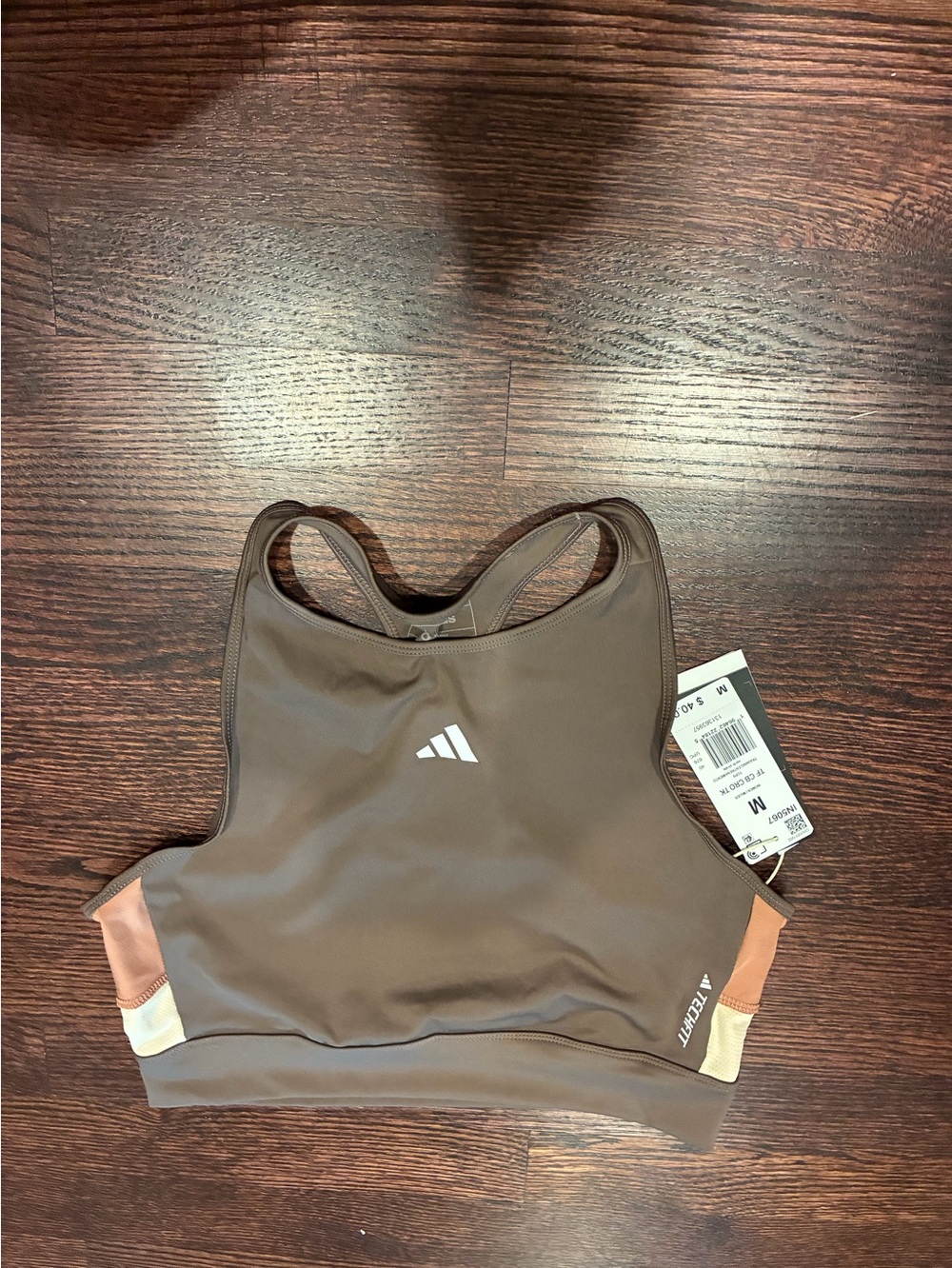 Adidas athletic crop top with Peach and Cream Accents